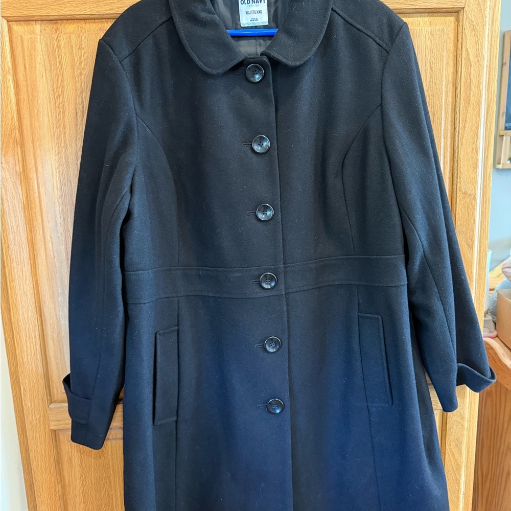 Old Navy Black Button-Up Coat  XXL